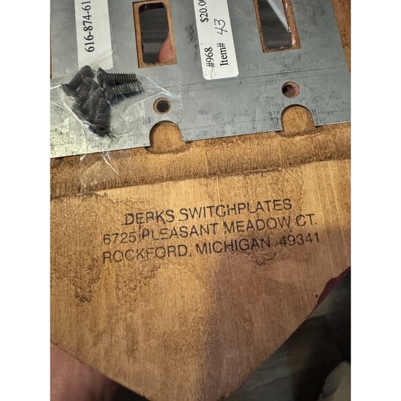 VTG 80s american heart switch plate cover DERKS wood Stars & Stripes Farmhouse - Picture 6 of 7